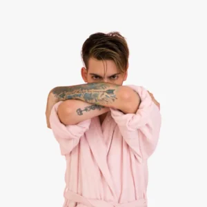 Men's Solid Cotton Bath Robe